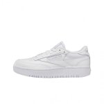 Basket reebok club c double - zzysh - femme - blanc - lacets - adulte - cuir - plat