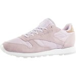 Baskets reebok femme classic leather sea - worn - blanc - rose - cuir - lacets