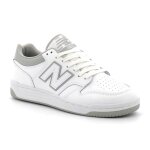 Baskets rétro en cuir véritable new balance 480 bb480lgt - blanc - homme - lacets - plat Baskets rétro en cuir véritable new balance 480 bb480lgt - blanc - homme - lacets - plat