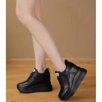 Baskets  semelle compense pour femme chaussure plateforme en cuir vritable talon de 10 cm chaussures ...