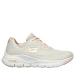 Basket skechers arch fit - sunny outlook beig - femme - skechers - lacets