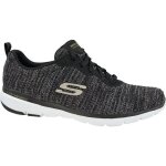 Baskets - skechers - flex appeal 30 - femme - noir - talon plat - tige textile - lacets