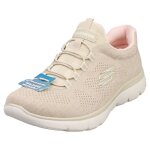 Baskets - skechers - summits vegan - femme - taupe - textile - lacets