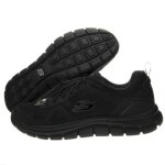 Baskets skechers track scloric 52631 - bbk - skechers - homme - noir - textile - lacets - plat