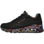Baskets skechers uno loving love noir femme - skechers - tige synthtique - lacets - plat
