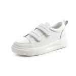 Baskets sneakers en cuir femme insfity - scratch ar antidrapage confort doux - blanc