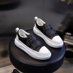 Baskets sneakers en cuir femme insfity - scratch ar antidrapage confort doux plat - noir