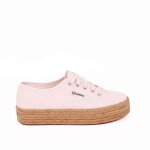 Baskets - superga - 2730 - cotropew - plateforme en toile de coton - rose