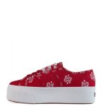 Basket superga 2790 bandana - rouge - femme - lacets - textile - superga