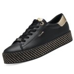 Baskets - tamaris - femme - plateforme - noir / or