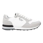 Baskets - teddy smith - 78385 blanc - talon plat - velours et nubuck - bout rond