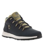 Bottines sprint trekker mid en cuir bleu marine et kaki à lacets ronds Bottines sprint trekker mid en cuir bleu marine et kaki à lacets ronds
