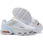 Baskets tn 3 plus homme femme chaussures entra�nement de sport blanc or blanc