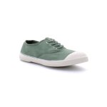 Basket en toile - bensimon - matcha - lacet vert - homme - plat