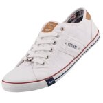 Baskets en toile blanche - mustang - femme - plat - lacets