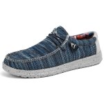 Baskets en toile � enfiler pour homme chaussures de sport d�contract�es respirantes plates l�g�res bleu ...