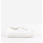 Baskets toile femme victoria re - edition - blanc - victoria - tennis 1915 - lacets - plat - textile