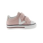 Baskets toile fille victoria tribu - victoria - rose / blanc - enfant - fille - textile - lacets - plat ...