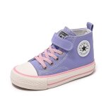 Baskets toile mixte enfant haute chaussures l�ger respirante antid�rapant avec velcro pour garcon et ...