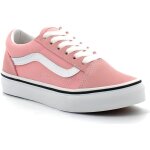 Basket vans old skool kids - rose - lacets - cuir / textile