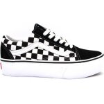 Basket - vans - old skool platform - cuir - noir - plateau