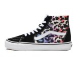Baskets - vans - sk8 - hi tapered leopard - noir - compens - textile