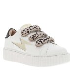 Baskets tennis mini maggie lopard  semelle  plateforme bande auto - agrippante
