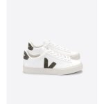 Baskets veja campo - cuir chromefree - blanc / vert - lacets - mixte - adulte