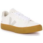 Baskets veja campo en cuir � lacets pour femmes - blanc gomme - veja - confort et style