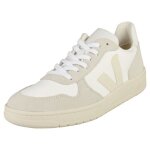 Baskets veja v - 10 vx012499b - homme - blanc - textile - lacets - suede