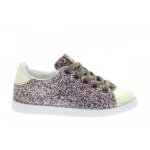 Baskets - victoria - deportivo - enfant - cuir - lacets - paillettes - multicolore