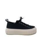 Baskets - victoria - femme - textile - lacets - noir
