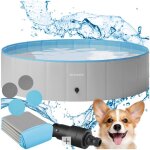 Bassin pour chien - tectake - piscine pliable nele ronde antidrapante et rsistante aux dchirures - ...