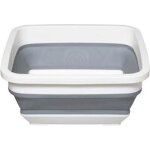 5five - bassine retractable 8l blanc gris 5five - bassine retractable 8l blanc gris