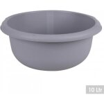 Bassine ronde 10 litres grise cuvette en plastique solide bac de lavage empilable dia. 34 x h. 14 cm
