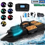 Bateau amorceur gps - intelligent - 500m tlcommand - 12000mah - 2kg capacit - 4 bacs indpendants ...