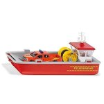 Bateau de pompiers siku 2117 - mod�le r�duit en m�tal - plastique rouge - jaune - pour enfant � partir ...