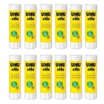 Uhu stic - bton de colle permanent transparent pour application - 21 g - paquet de 12