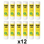 Bton de colle - uhu - 40g - blanc - lot de 12 - sans solvant - lavable  leau