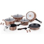Batterie de cuisine - herenthal - effet pierre - 17 pi�ces - anti - adh�sif - compatible induction