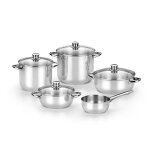 Batterie de cuisine - monix - optima 2 - acier inoxydable - 5 pièces - compatible induction Batterie de cuisine - monix - optima 2 - acier inoxydable - 5 pièces - compatible induction