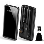 Batterie externe 20000mah power bank avec 4 cbles intgrs batterie portable 6 sorties et 3 entres ...