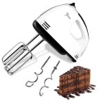 Batteur �lectrique180wavec 7 vitesses et 2 fouets m�talliques �lectriques et crochets � p�te pour p�tes ...