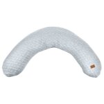Baba - big flopsy? - coussin de grossesse et dallaitement - fleur de coton - gris chin 180 cm