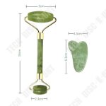 Beaute - bien - etre lunavo outil de soin du visage - pierre jade - set rouleau et guasha - anti - �ge ...