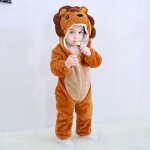 Bb barboteuses  capuche flanelle combinaisons pyjamas cosplay lion tenues dhiver grenouillre - modle ...