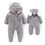 B�b� barboteuse � capuche hiver combinaison de neige polaire � manches longues