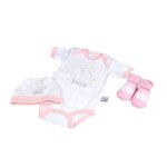 B�b� douceur - coffret de naissance avec body bonnet et chaussettes 0 - 1 mois - lune