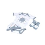 B�b� douceur - coffret de naissance avec body bonnet et chaussettes 0 - 1 mois - poisson dans leau