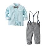 Bb garons ensemble de vtements 4 pices chemise avec n?ud papillon et pantalon  bretelles style ...